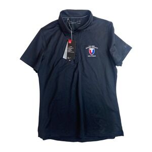 Under Armour Golf HeatGear Polo Womens Medium Black US Army‎ Material Command